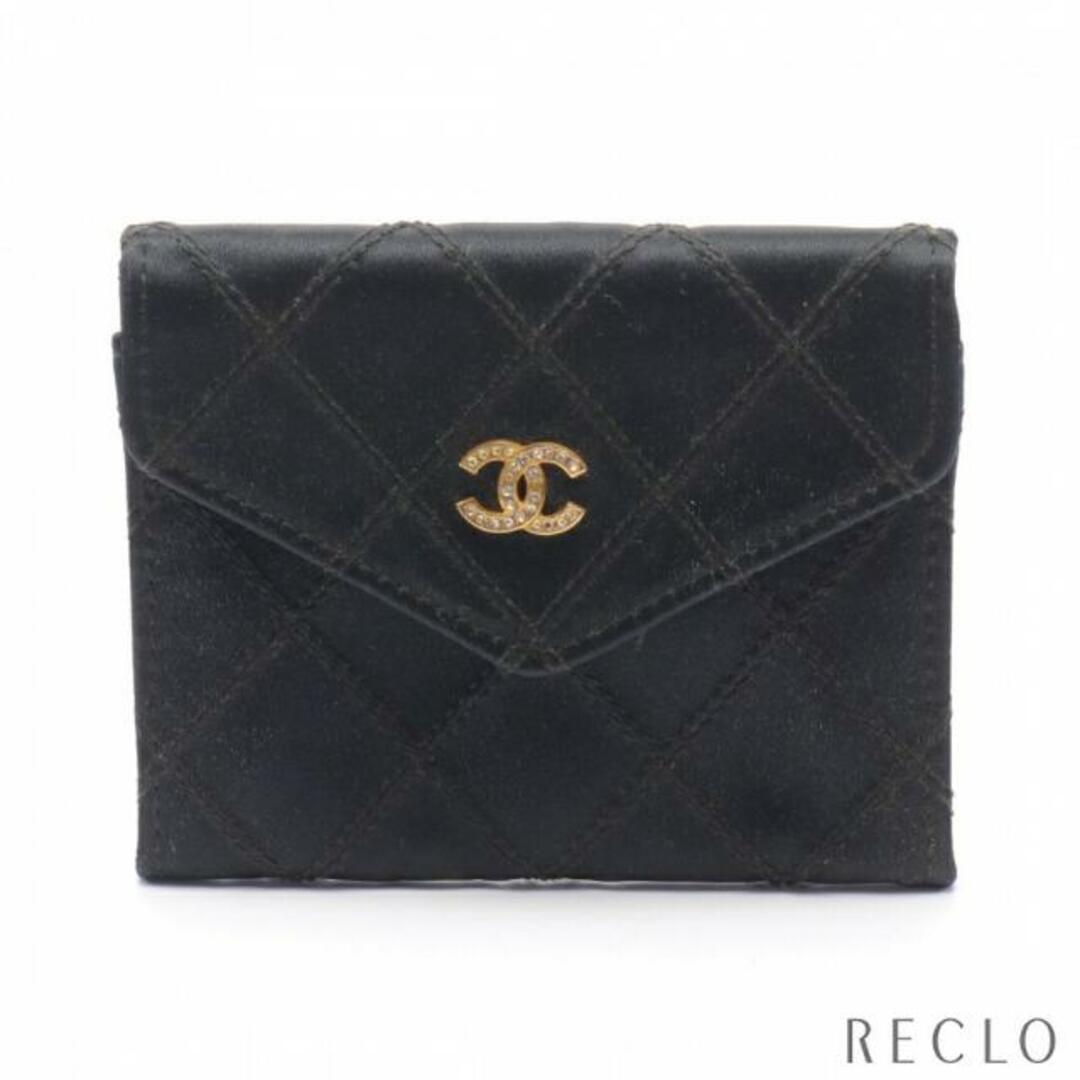 CHANEL - ビコローレ コインケース サテン ラムスキン ブラック