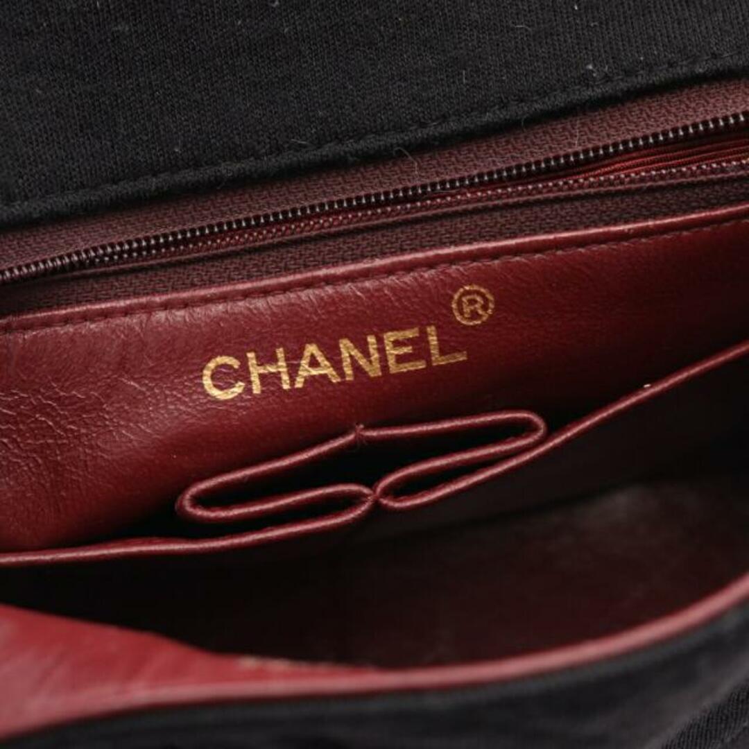 CHANEL(シャネル)のマトラッセ チェーンショルダーバッグ コットンジャージー ラムスキン ブラック ゴールド金具 ヴィンテージ レディースのバッグ(ショルダーバッグ)の商品写真