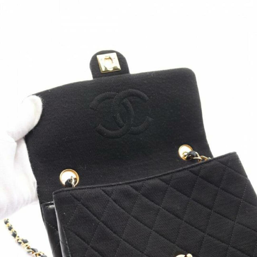 CHANEL(シャネル)のマトラッセ チェーンショルダーバッグ コットンジャージー ラムスキン ブラック ゴールド金具 ヴィンテージ レディースのバッグ(ショルダーバッグ)の商品写真