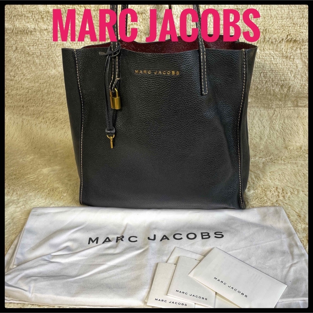 MARC JACOBS トートバッグ ブラック 保証書　保存袋 シボ革 南京錠 | フリマアプリ ラクマ