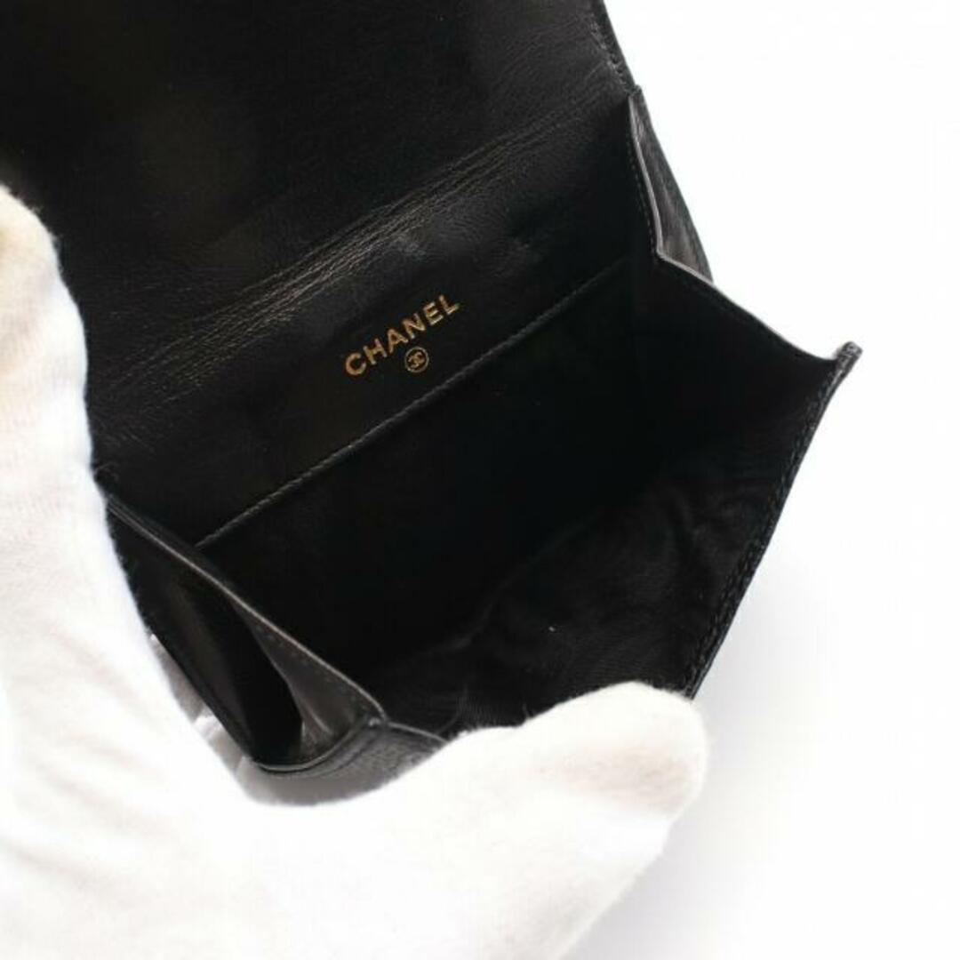 CHANEL(シャネル)のココマーク Wホック財布 二つ折り財布 キャビアスキン ブラック ゴールド金具 レディースのファッション小物(財布)の商品写真