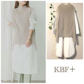 【2点セット】 KBF+ チュニックベストレイヤードシャツワンピース