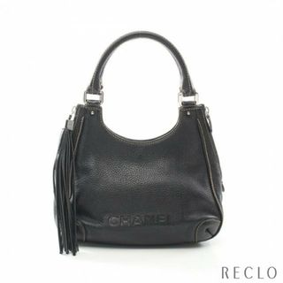 シャネル(CHANEL)の ハンドバッグ レザー ブラック シルバー金具 ロゴ タッセル(ハンドバッグ)