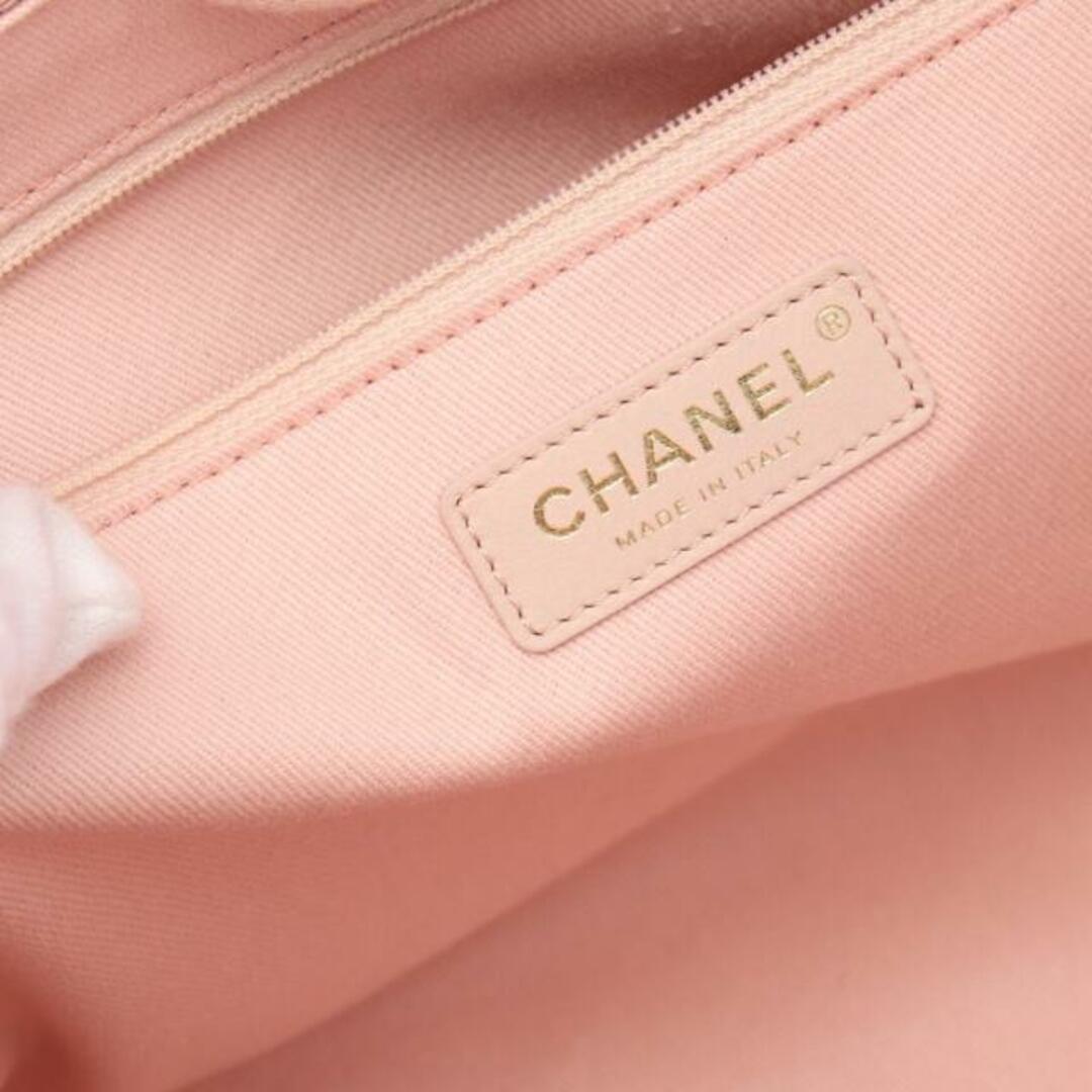 CHANEL(シャネル)のドーヴィルMM チェーンショルダーバッグ チェーントートバッグ キャンバス レザー ピンク ゴールド金具 レディースのバッグ(トートバッグ)の商品写真