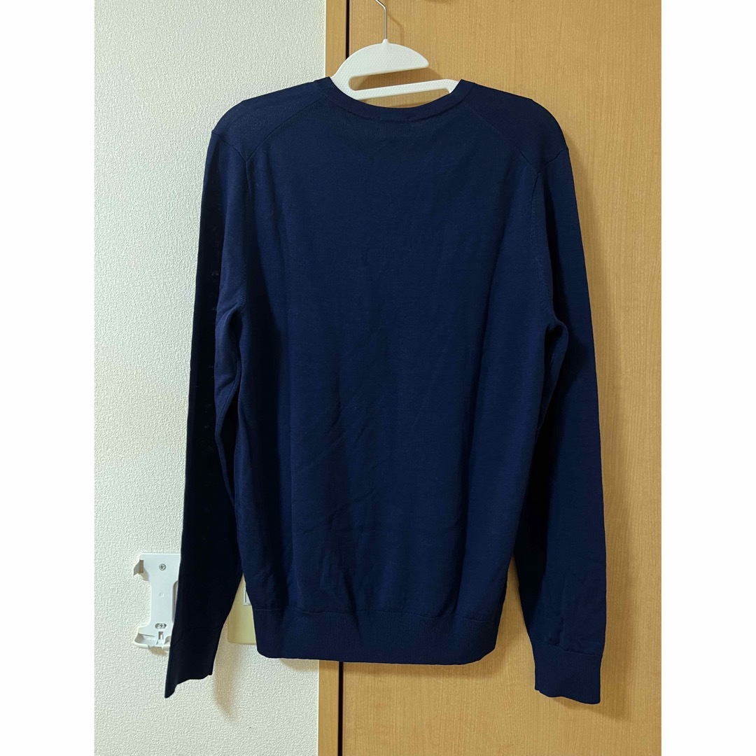 UNIQLO(ユニクロ)のユニクロ  エクストラファインメリノVネックセーター Blue Mサイズ メンズのトップス(ニット/セーター)の商品写真