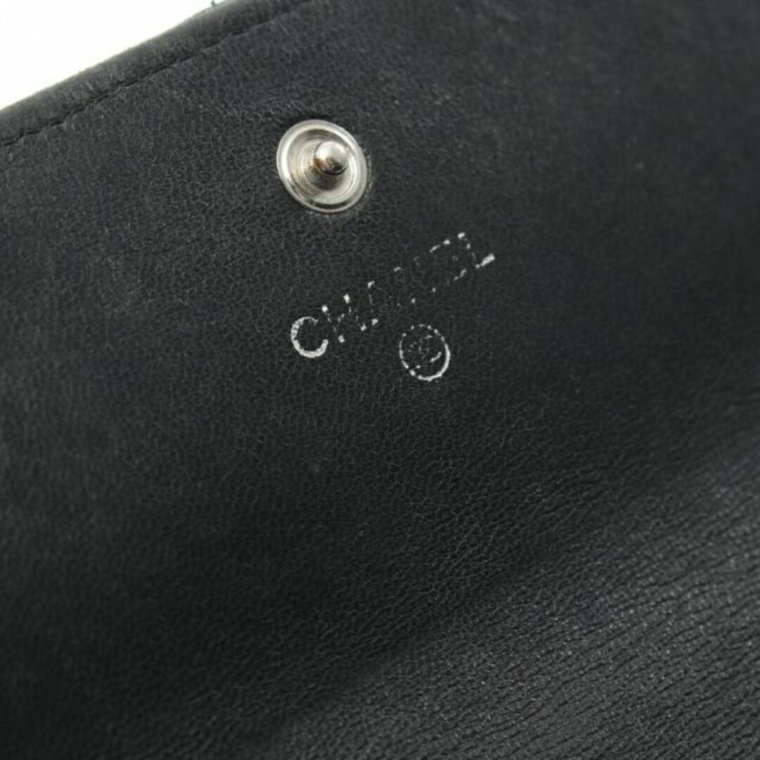 CHANEL - マトラッセ 二つ折り長財布 ラムスキン ブラック シルバー