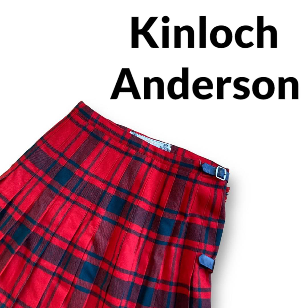 Kinloch Anderson スカート チェック レッド系 レディース