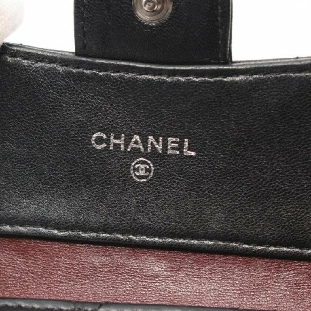 CHANEL(シャネル)のマトラッセ 三つ折り財布 Wホック財布 ラムスキン ブラック シルバー金具 レディースのファッション小物(財布)の商品写真