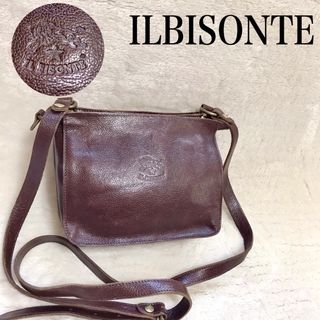 イルビゾンテ(IL BISONTE)の美品 ILBISONTE オールレザー クロスボディ ショルダーバッグ ロゴ (ショルダーバッグ)