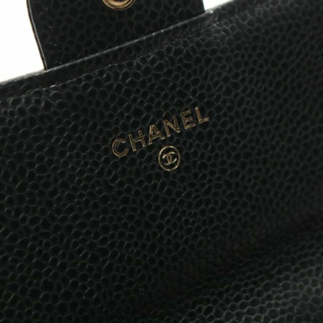 CHANEL(シャネル)のマトラッセ 二つ折り長財布 キャビアスキン ブラック ゴールド金具 レディースのファッション小物(財布)の商品写真