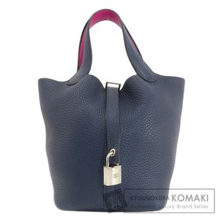 エルメス(Hermes)のHERMES ピコタンロックPM ブルーニュイ ローズパープル シルバー金具 ハンドバッグ トリヨン スイフト レディース(ハンドバッグ)