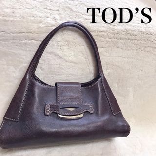 トッズ(TOD'S)の美品 TOD’S ロゴ オールレザー ハンドバッグ ショルダーバッグ 金具 本革(ハンドバッグ)