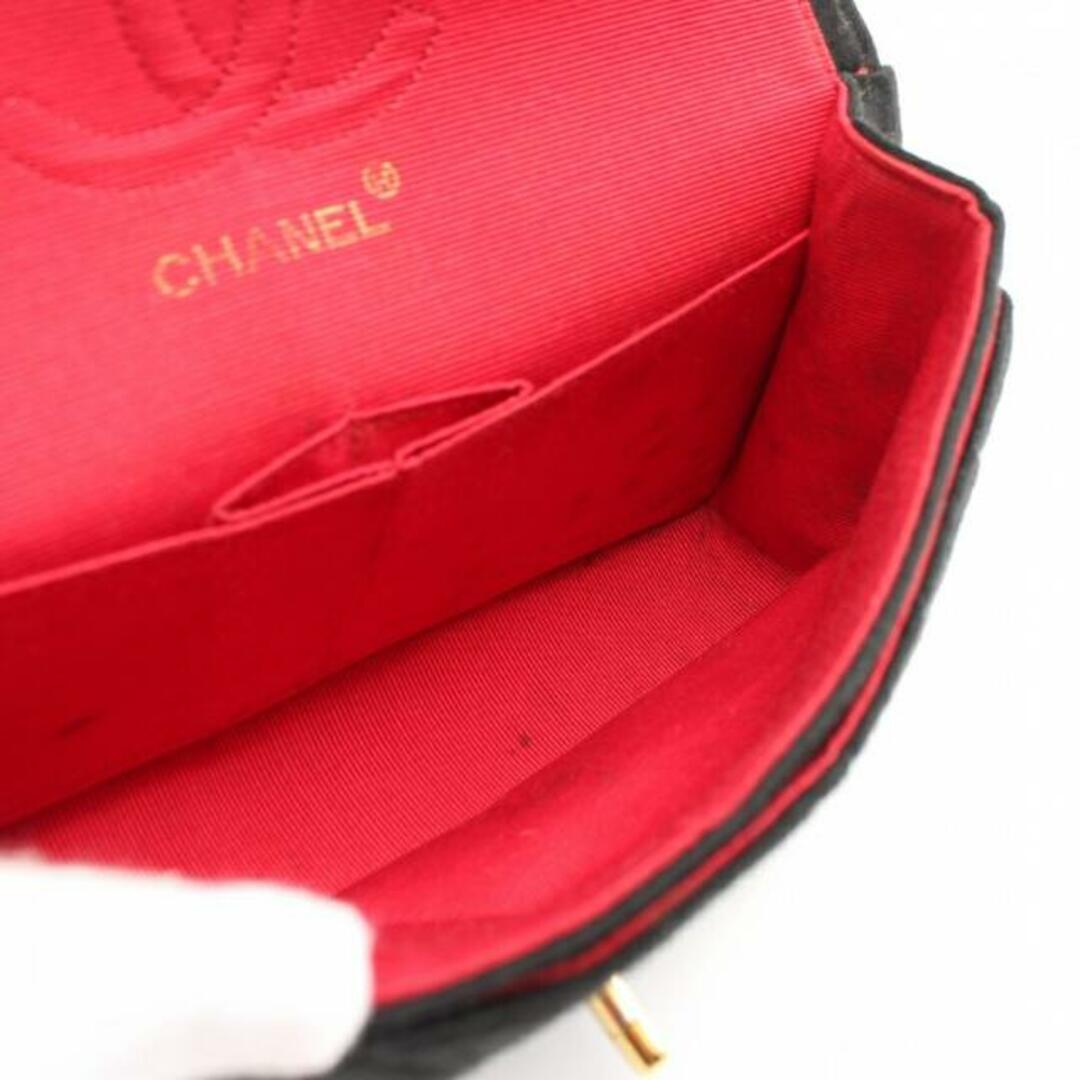 CHANEL(シャネル)のマトラッセ Wフラップ Wチェーンショルダーバッグ コットンジャージー ブラック ゴールド金具 マドモアゼルチェーン ヴィンテージ レディースのバッグ(ショルダーバッグ)の商品写真