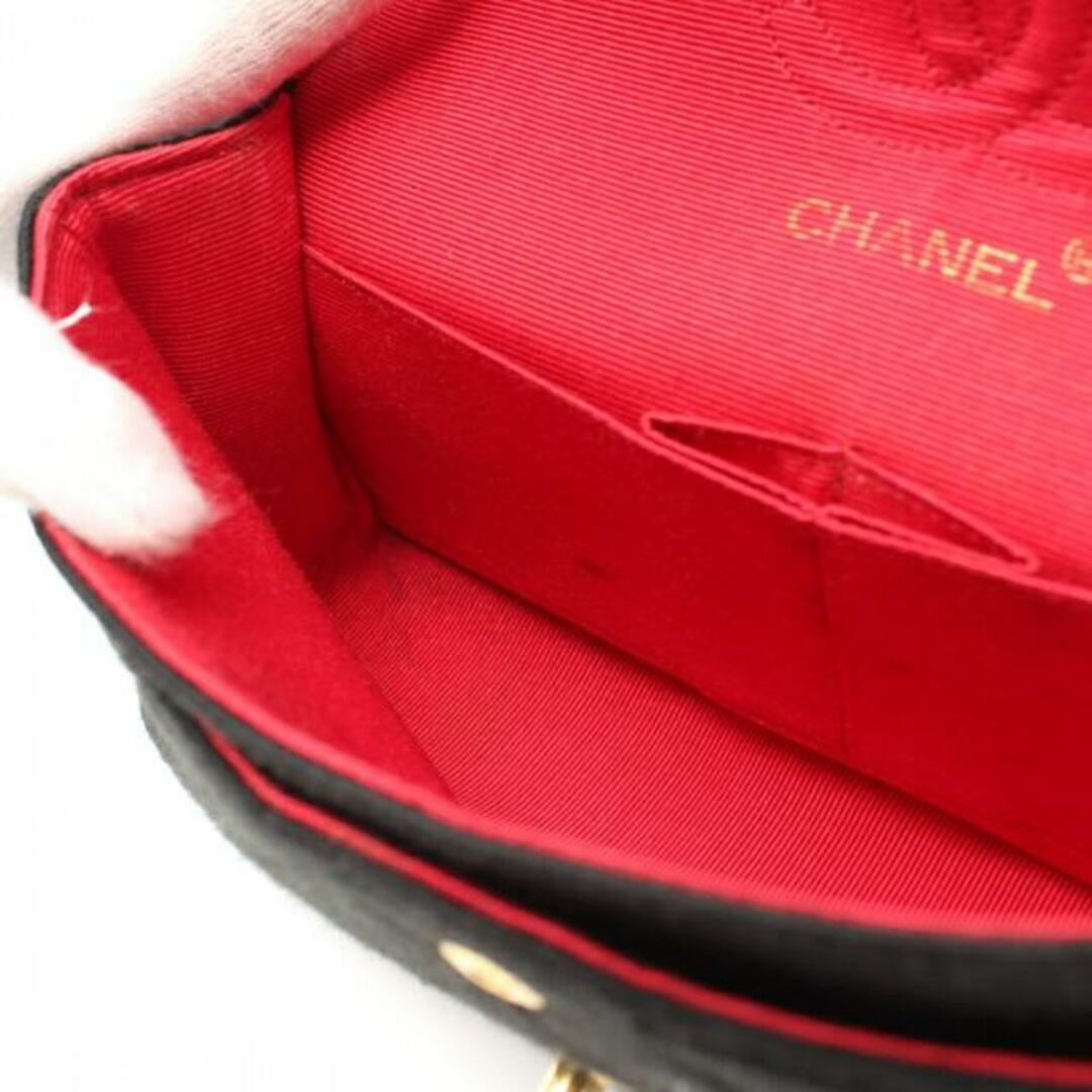 CHANEL(シャネル)のマトラッセ Wフラップ Wチェーンショルダーバッグ コットンジャージー ブラック ゴールド金具 マドモアゼルチェーン ヴィンテージ レディースのバッグ(ショルダーバッグ)の商品写真