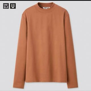 ユニクロ(UNIQLO)のマーセライズコットンクルーネックT  ブラウン(Tシャツ/カットソー(七分/長袖))