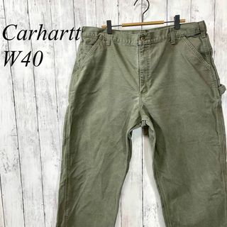 カーハート(carhartt)のカーハート　人気カラー　カーキ緑　ウエスト100センチ　サイズ2ＸＬ　メンズ古着(ワークパンツ/カーゴパンツ)