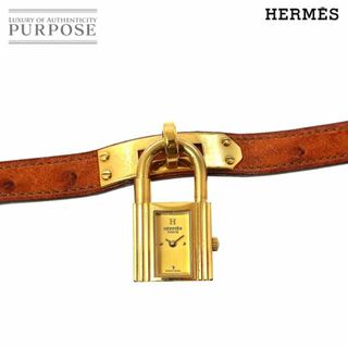 ベルト良好????HERMES ケリーウォッチ オレンジ????オーバーホール済☆お箱付