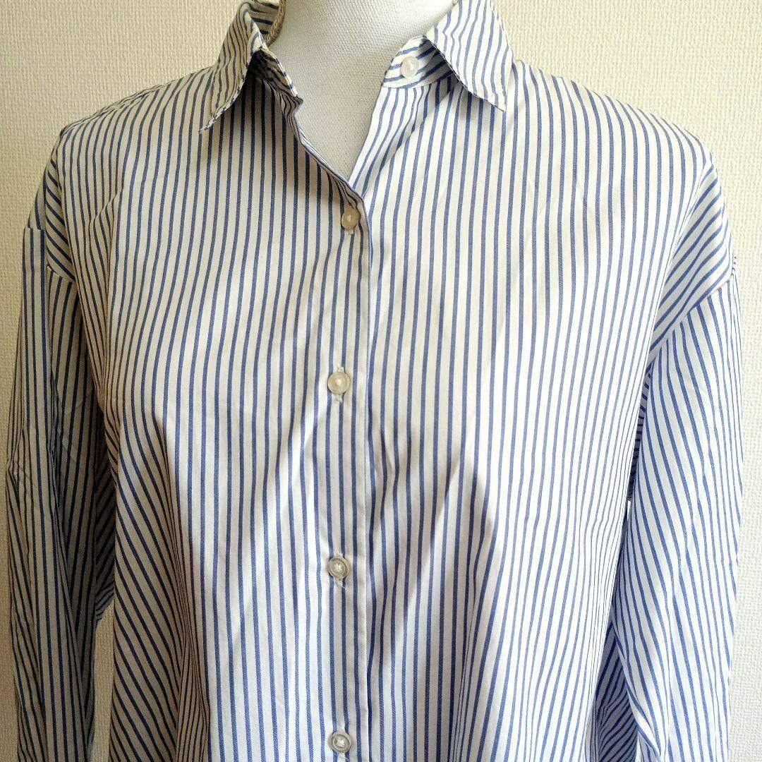 GU(ジーユー)のGU　ストライプ　Yシャツ　ゆったり　ゆるだぼ　サイズL レディースのトップス(シャツ/ブラウス(長袖/七分))の商品写真