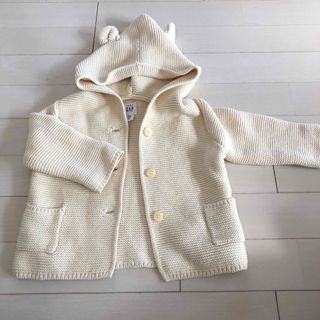 ギャップキッズ(GAP Kids)の耳フード付きベビーカーディガン（70cm）(カーディガン/ボレロ)