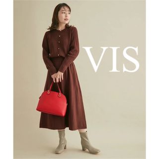 ヴィス(ViS)の美品　VIS ビス　ロングワンピース　ニット　ケーブル　金ボタン　人気　完売(ロングワンピース/マキシワンピース)