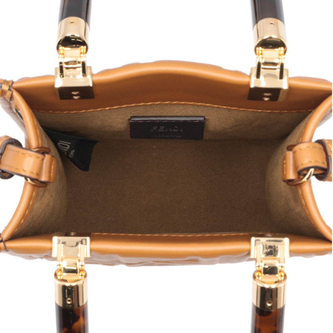 関税送料込★FENDI★サンシャイン スモール トートバッグ★BROWN ☆【FENDI】☆フェンディサンシャインスモール☆ブラウン