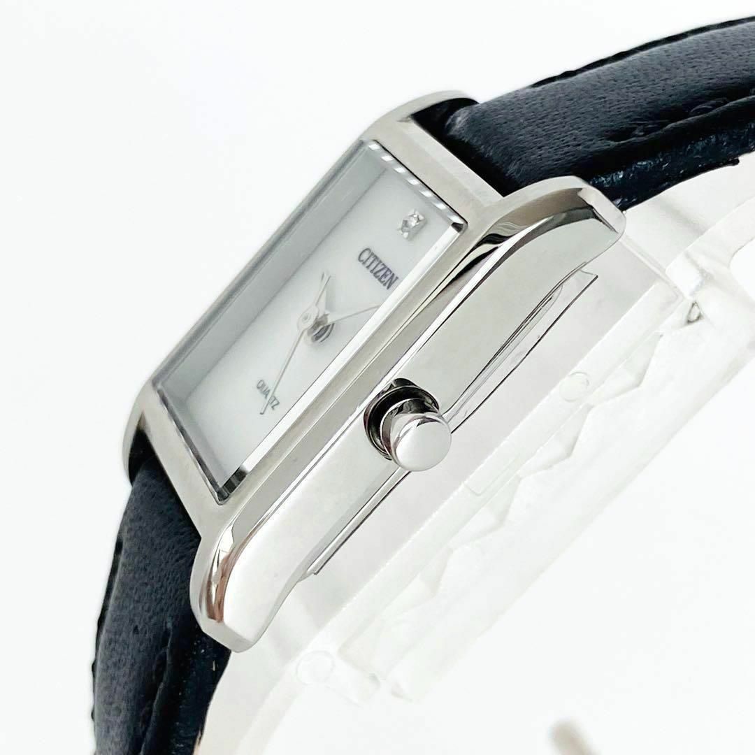 新品 シチズン腕時計クォーツ レディース 逆輸入/海外モデル 皮革レザーブラック 4