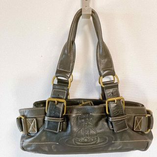 ヴィヴィアンウエストウッド(Vivienne Westwood)のVivienne Westwood アコード バッグ 黒 レザー 本革 オーブ(ハンドバッグ)