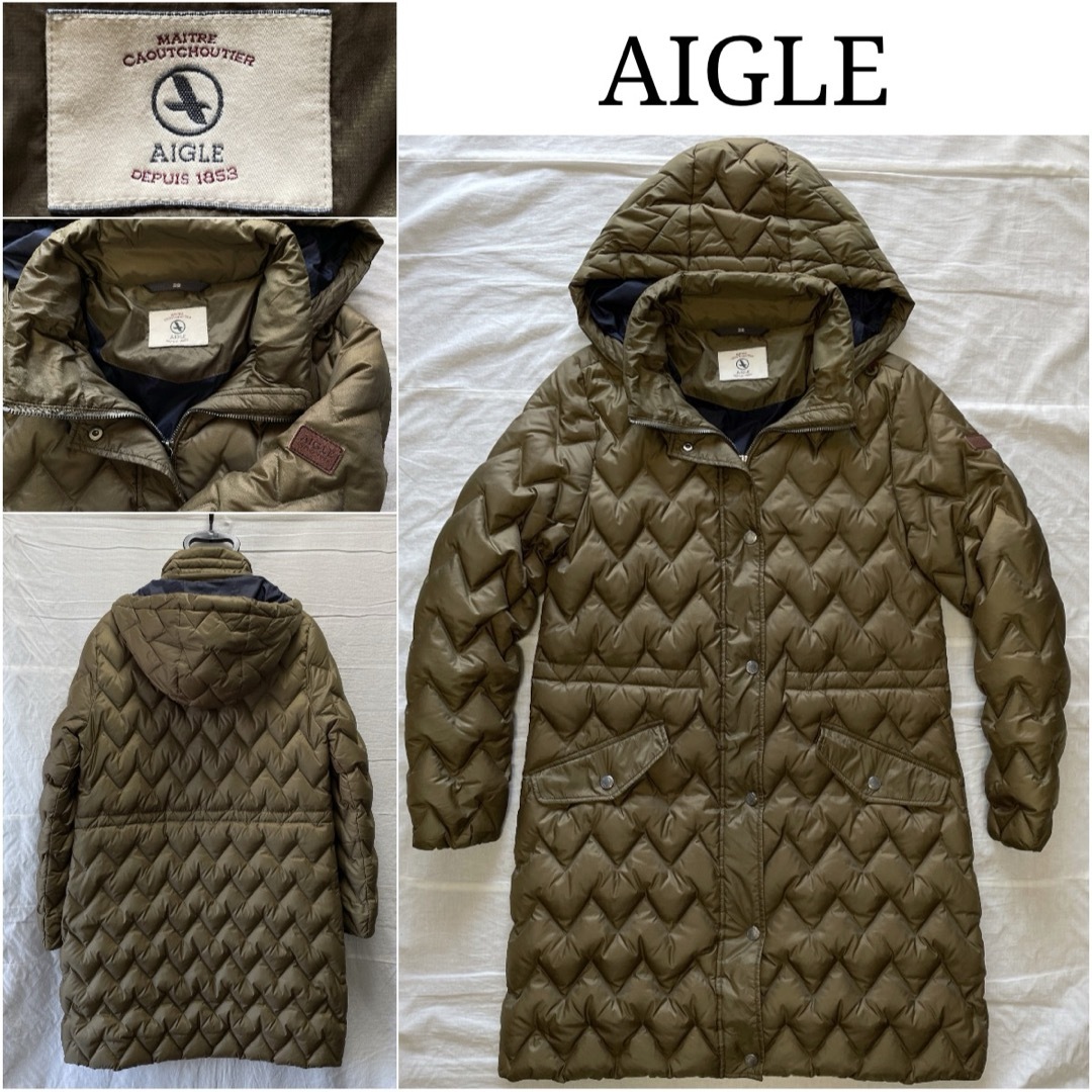 AIGLE エーグル 軽量 2way ダウンコート サイズ38