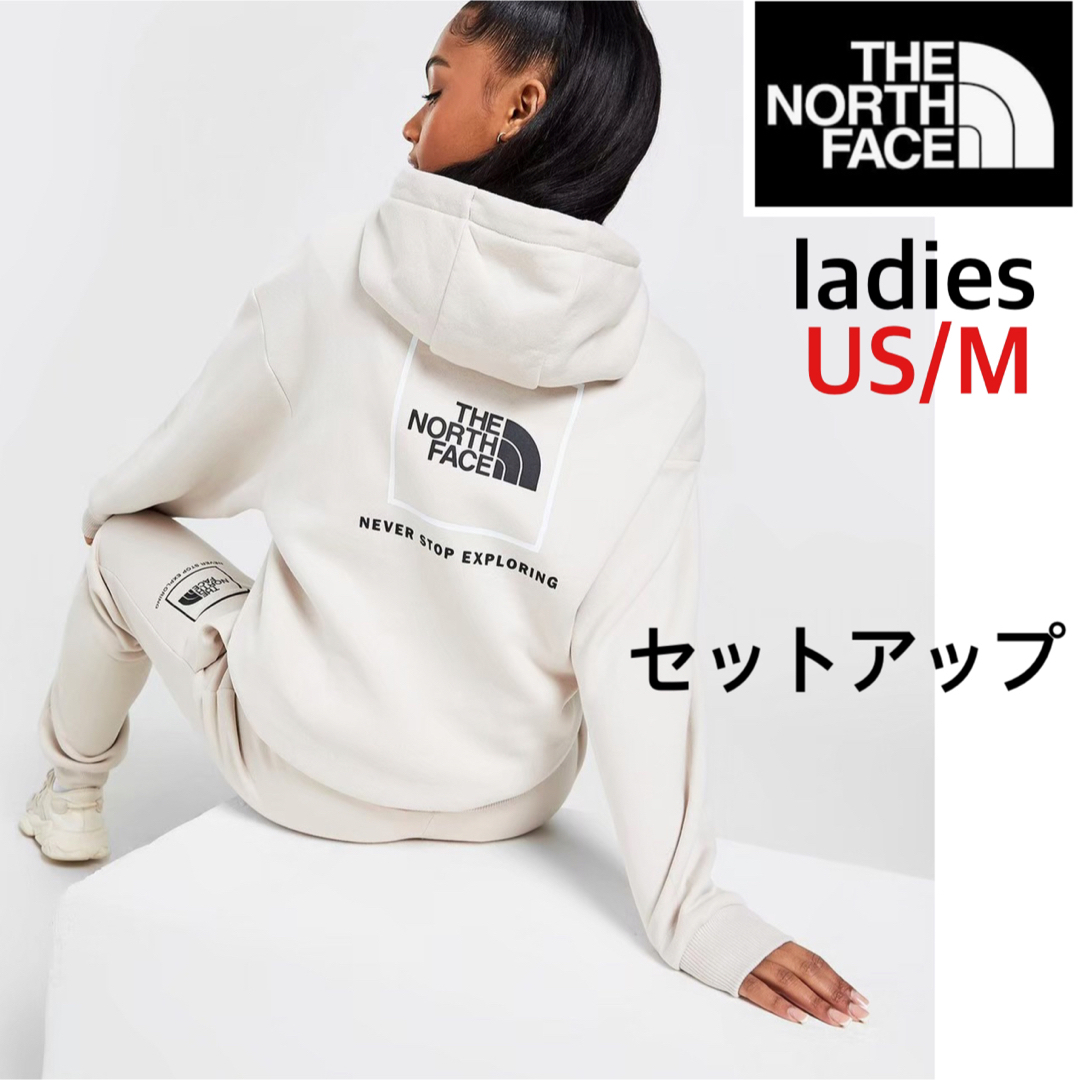 【海外限定】TNF スウェット　セットアップ 　アイボリー　日本Lサイズ