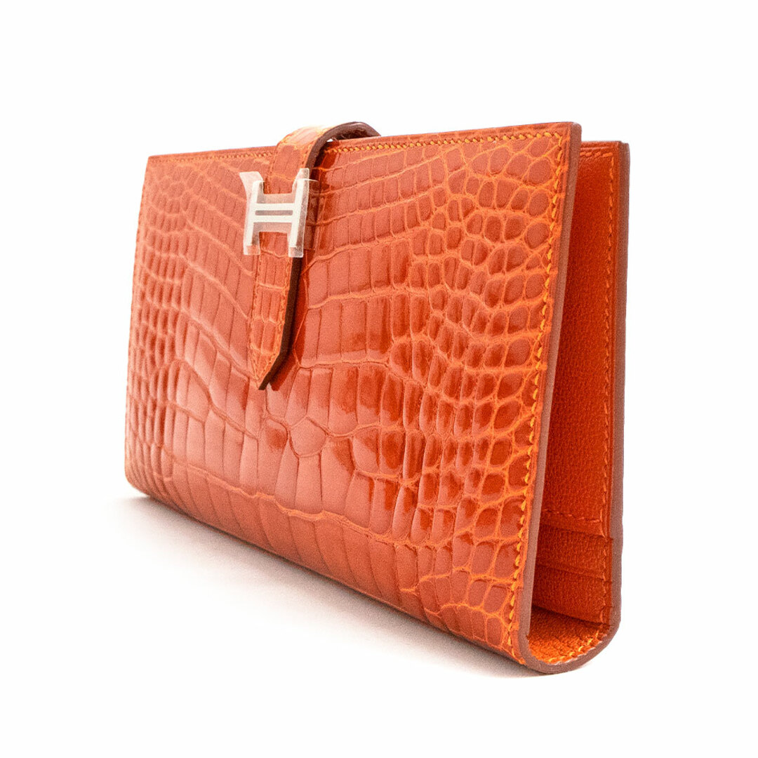 Hermes - エルメス ベアン クラシック 二つ折り長財布 アリゲーター