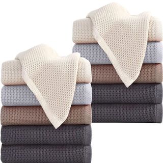 フェイスタオル ハニカム構造 タオル10枚セット 35*75cm 綿100% ホ(日用品/生活雑貨)