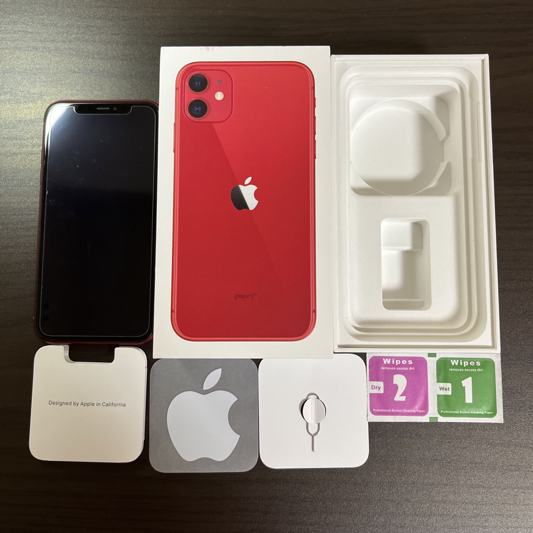 iPhone - 【美品】iPhone11 128GB レッド SIMフリー 本体 外箱