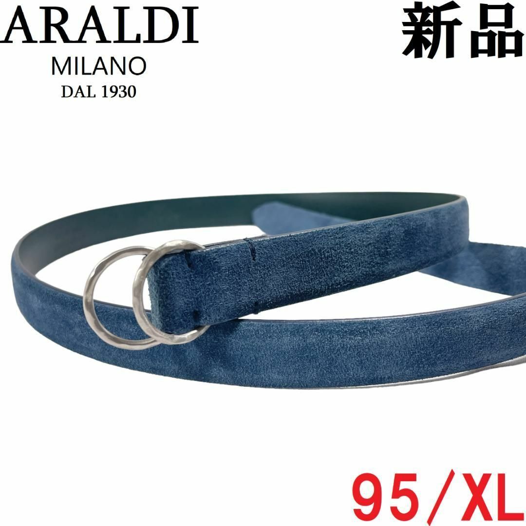 【新品◆イタリア製】Araldi1930 リングベルト 95ネイビー アラルディ