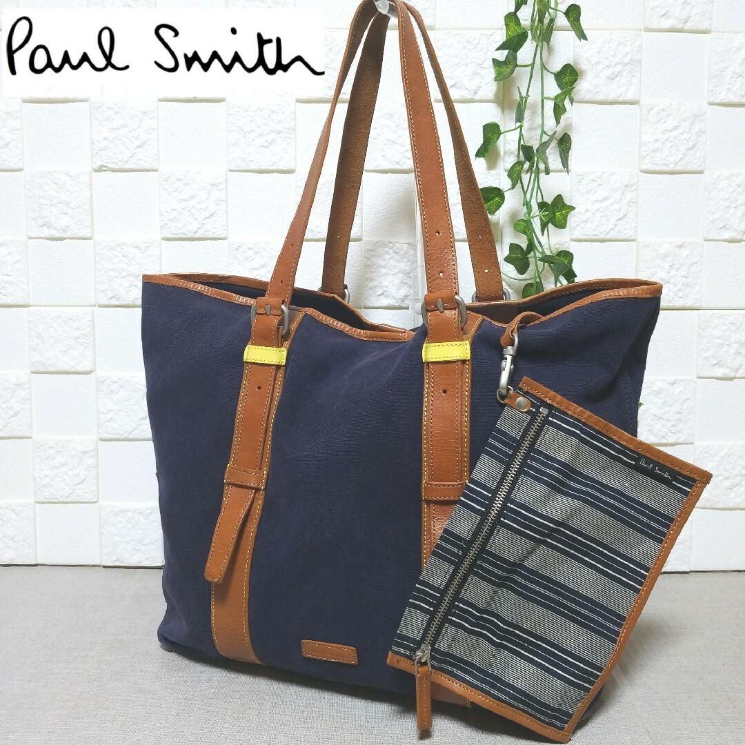 Paul Smith - 【美品】 ポールスミス キャンバス×レザー トートバッグ