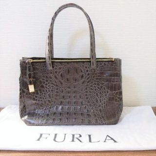 FURLA フルラ ハンドバッグ パイソン クロコ型押 レザー 本革 イタリア製