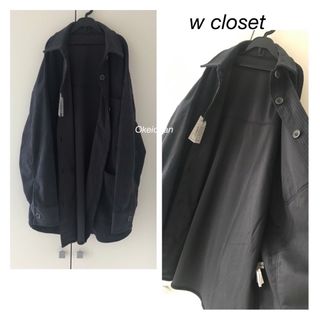 ダブルクローゼット(w closet)の今季2023AW新作☆コーデュロイポケット付オーバーシャツ　チャコールグレー(その他)