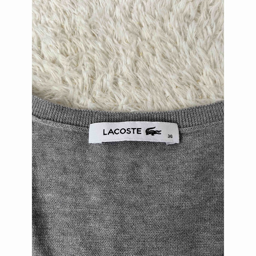 LACOSTE ラコステ　トップス　ニット　Vネック　セーター　グレー　人気