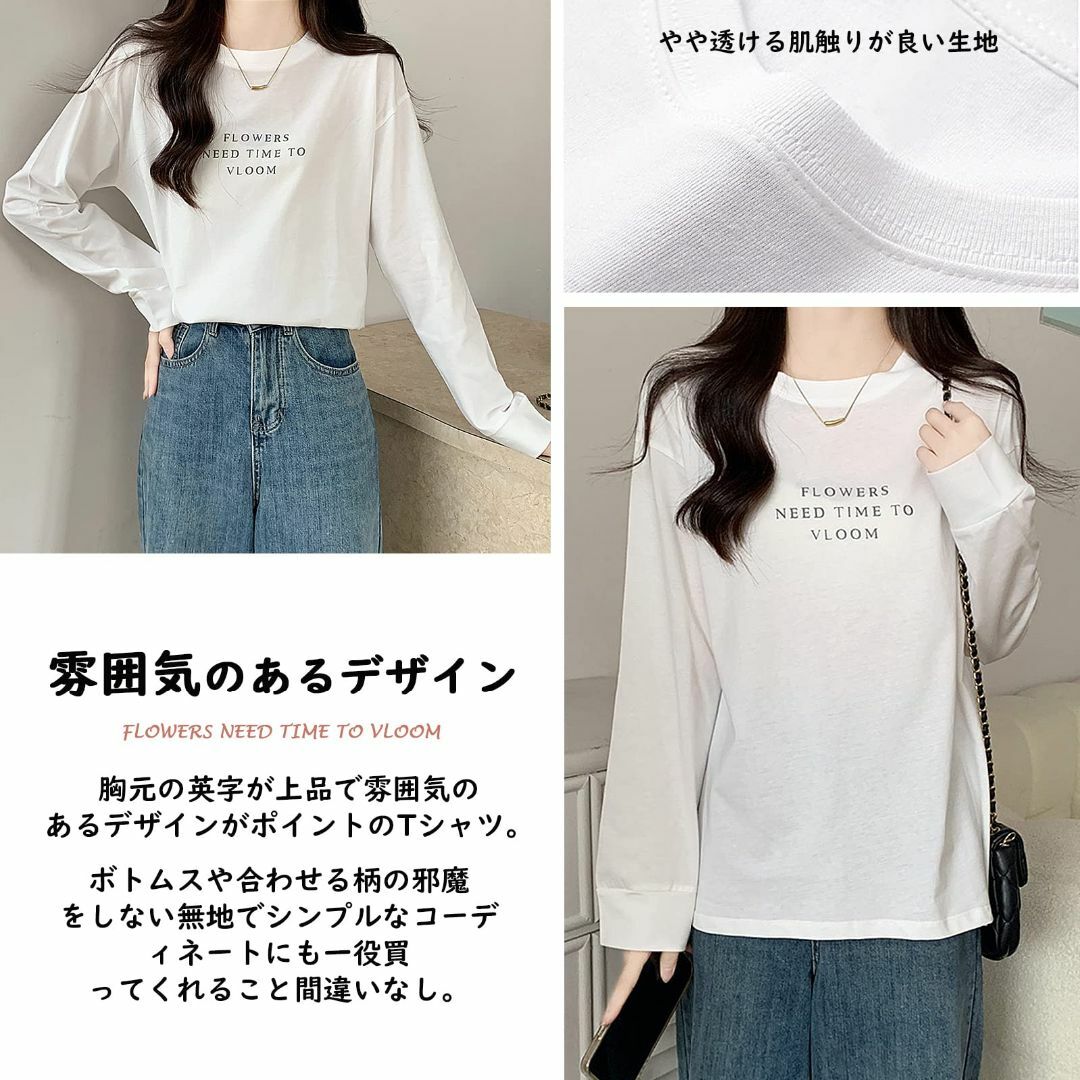 [KumiModa] Tシャツ レディース プリント トップス クルーネック 体