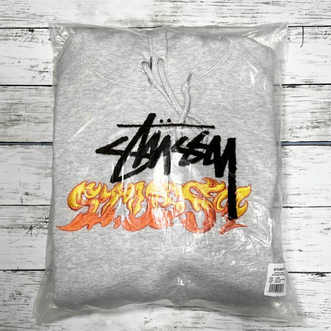 【新品】stussy スウェットパーカー　サイズM グレー