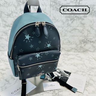 希少 美品 COACH コーチ ペブルレザー ナイロン カモ柄 迷彩 リュック