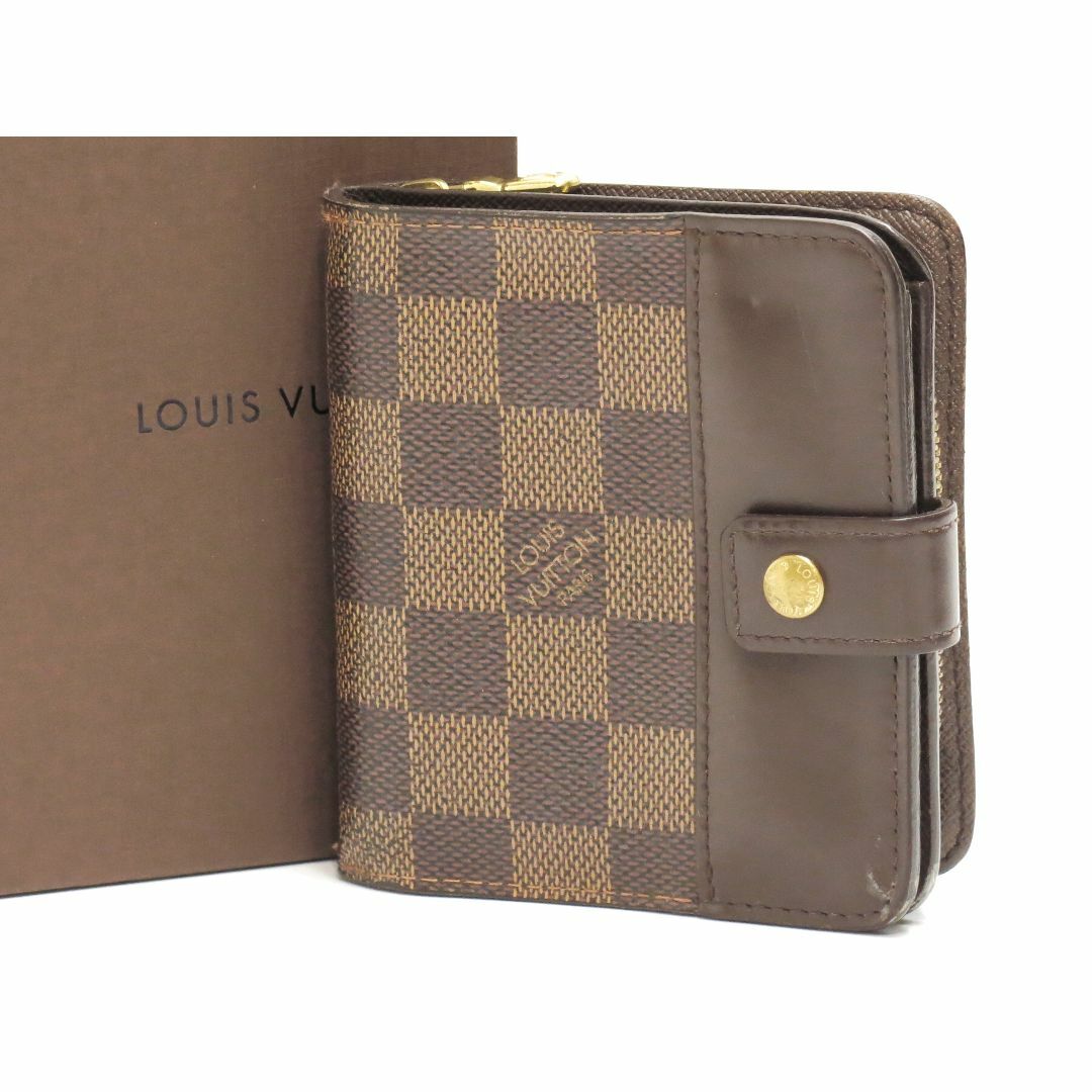 ルイヴィトン　ダミエエベヌ　コンパクトジップ　二つ折り財布　N61668　LOUIS VUITTON　18672606