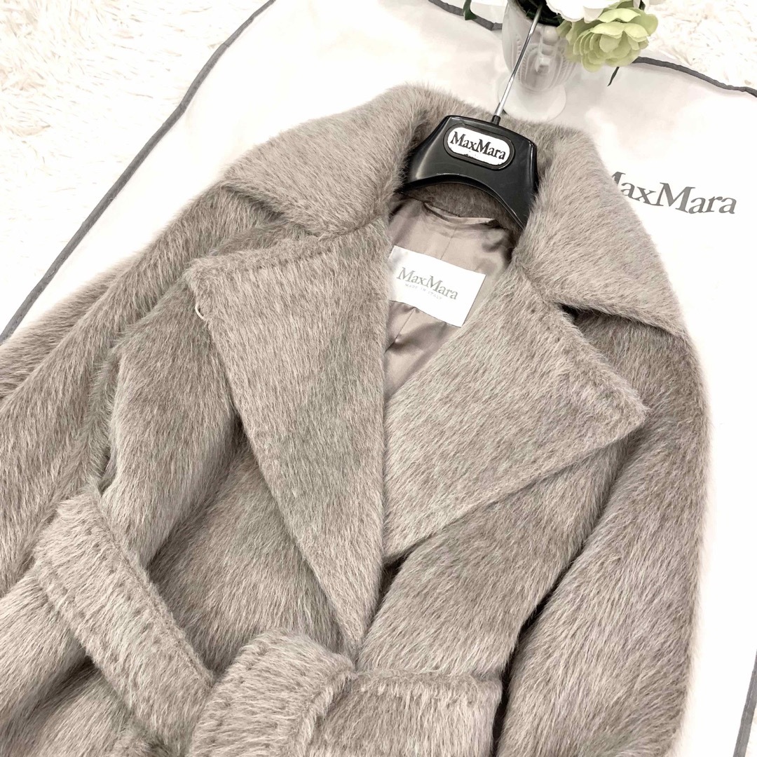 MaxMara 最高級白タグ　ベルテッドコート　アルパカ　38