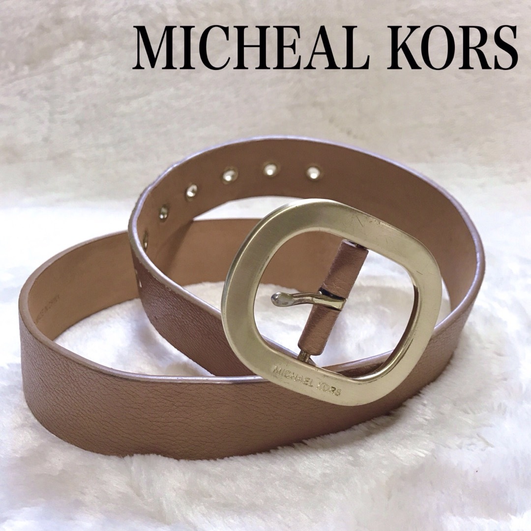 Michael Kors(マイケルコース)のMICHEAL KORS レザー ゴールド 金具 バックル ベルト レディース レディースのファッション小物(ベルト)の商品写真