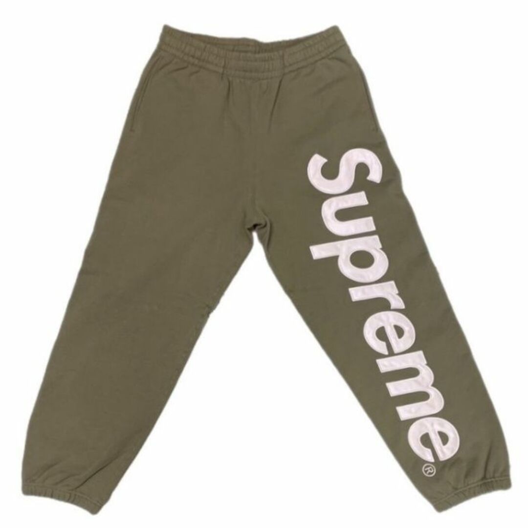 supremeサテンアップリケスエットパンツ　Mサイズ　グレー　新品未使用タグ付パンツ