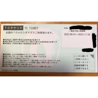 TOHOシネマズ　TCチケット1枚(その他)