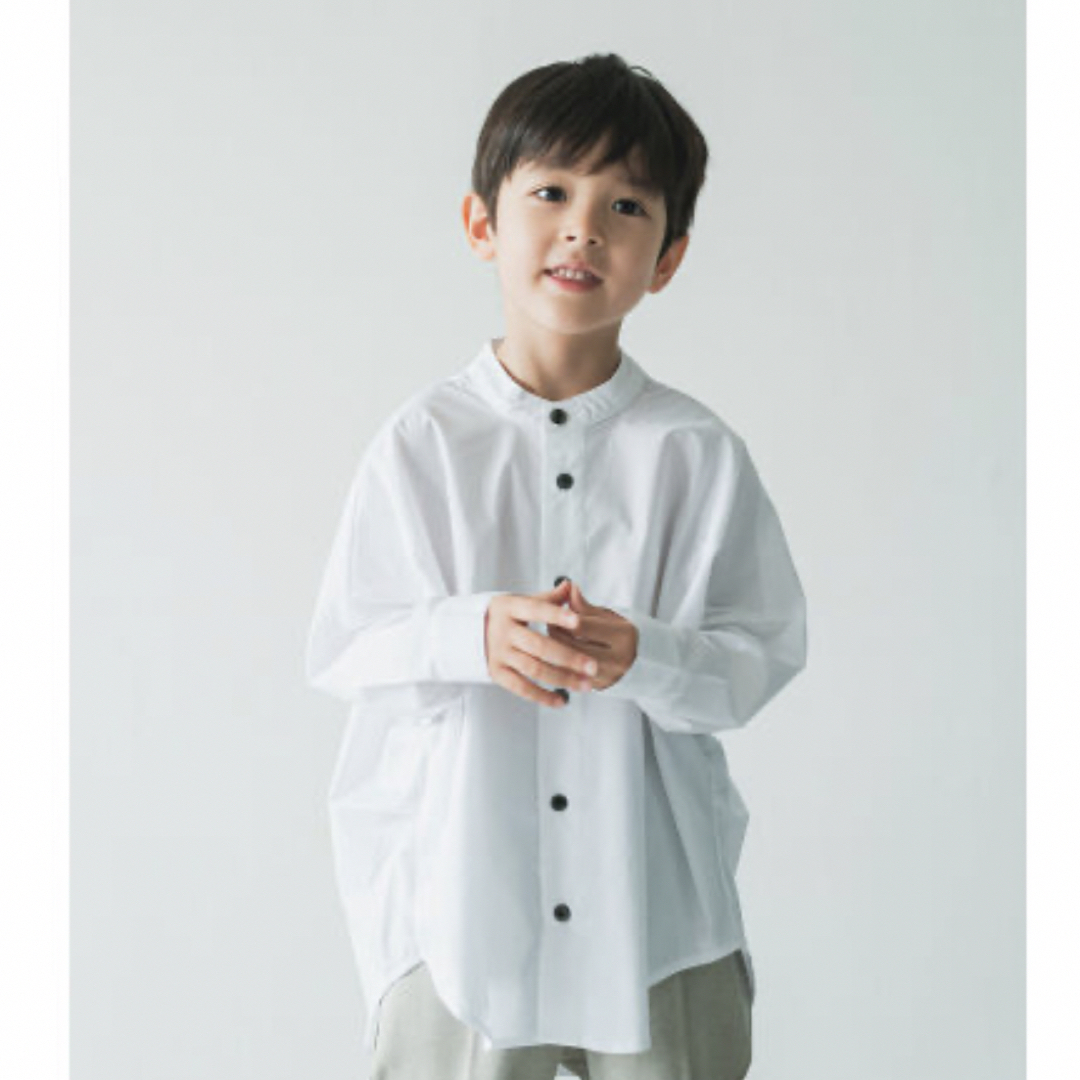 riziere(リジェール)のRiziere ノーアイロン バンドカラー リラックス シャツ 110 キッズ/ベビー/マタニティのキッズ服男の子用(90cm~)(ブラウス)の商品写真