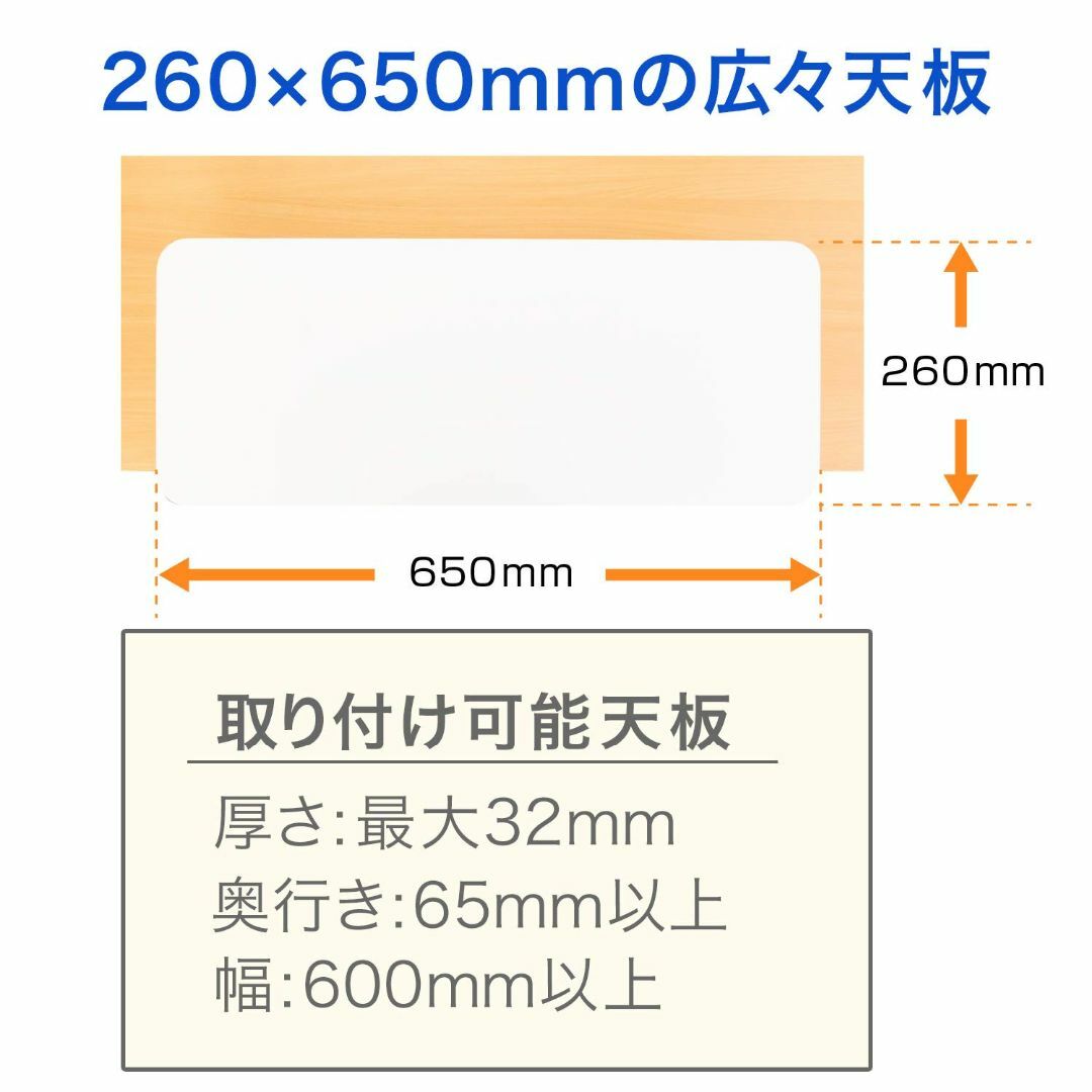 【色: ブラック】グリーンハウス デスクスタンド 幅65cm・耐荷重20kg 取