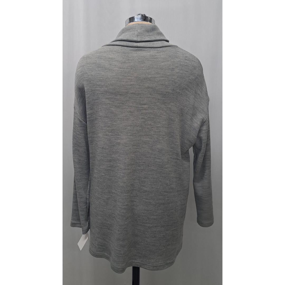☆新品☆デザインプルオーバー チュニック丈 グレー系♫