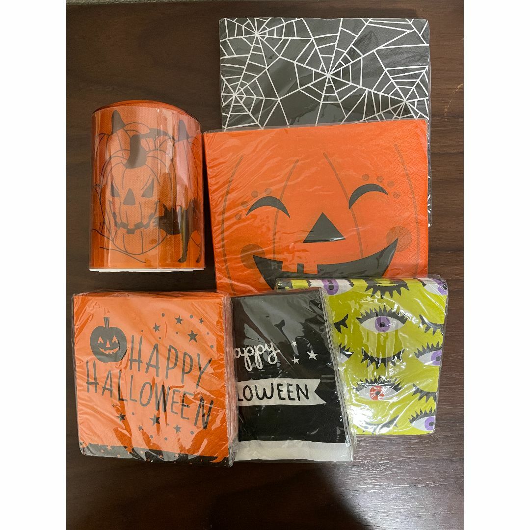 新品 ハロウィン 5種 紙ナプキン&ライトセット USA購入 Halloween エンタメ/ホビーのコスプレ(衣装一式)の商品写真