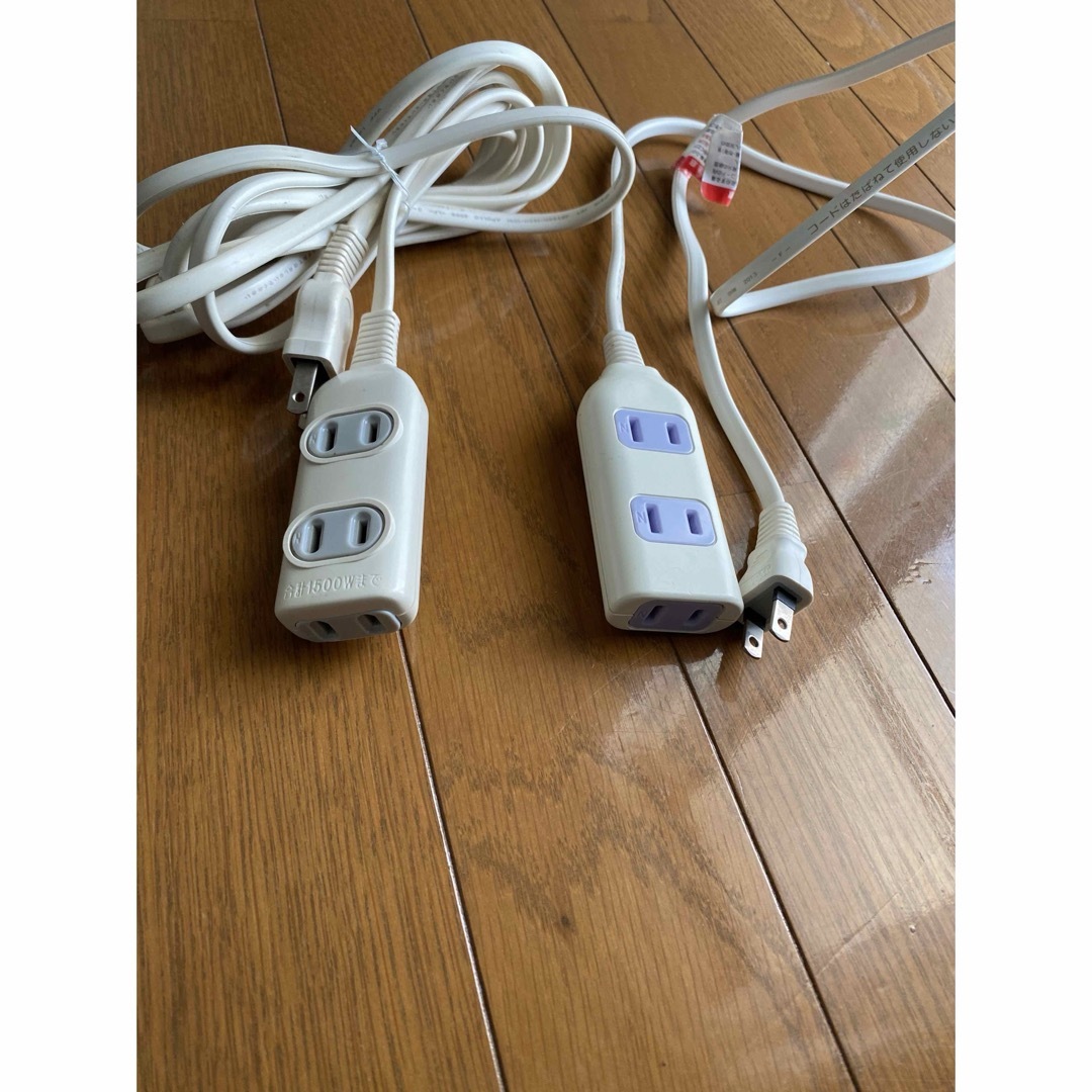 延長コード三口 1m／3m 2本セット スマホ/家電/カメラの生活家電(その他)の商品写真